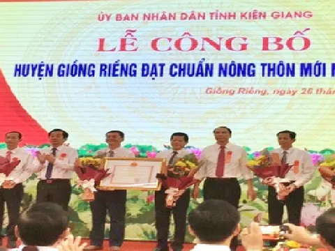 Huyện Giồng Riềng được công bố đạt chuẩn nông thôn mới